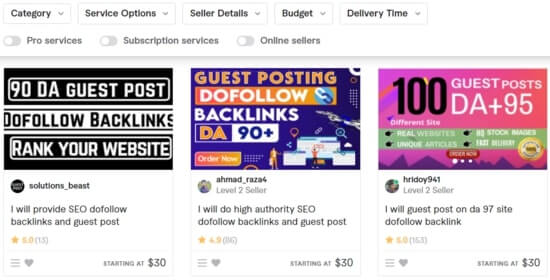 Fiverr To Buy Guest Post links