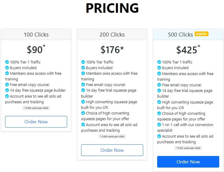 OLSP System Solo Ads Pricing