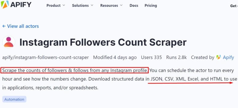Apify for IG Followers Scraping 