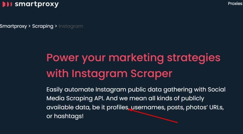 Instagram Profile Scraping through SmartProxy