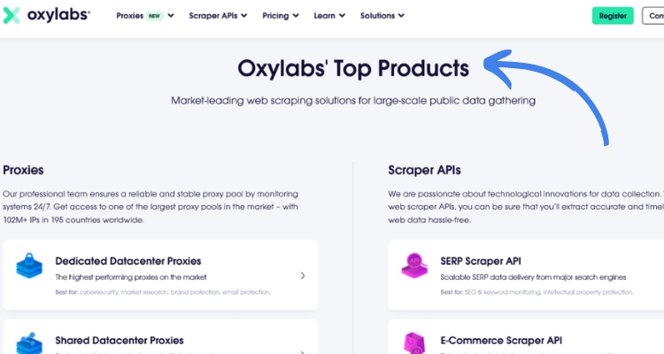 Oxylabs Product Scraper