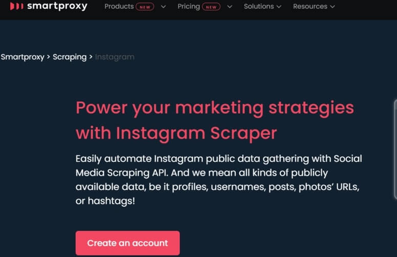 Smartproxy IG scraper