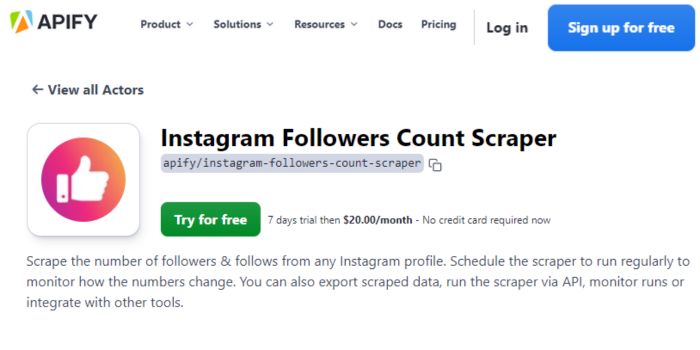 Apify IG Followers Export tool Overall