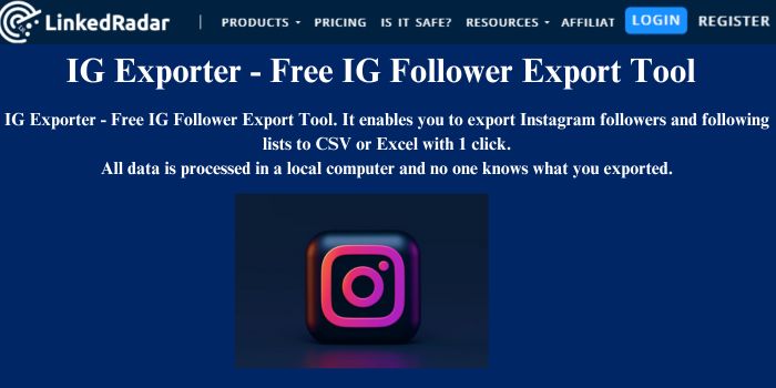 Linkedradar - Free IG Follower Export Tool