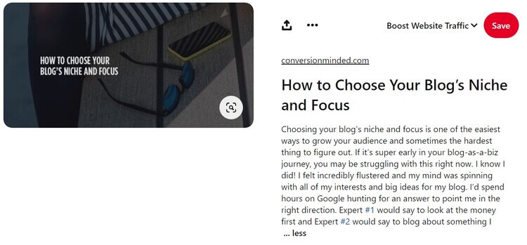 Concentrate on your Niche in Pinterest