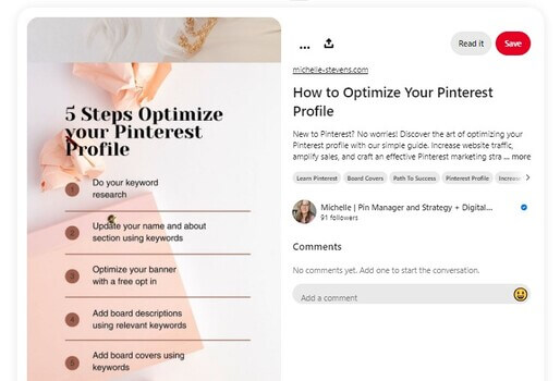 Pinterest profile-optimization