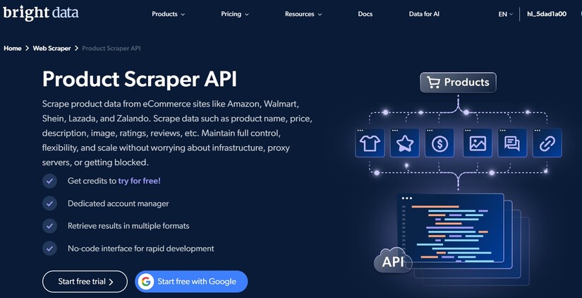 Bright Data Product Scraper API