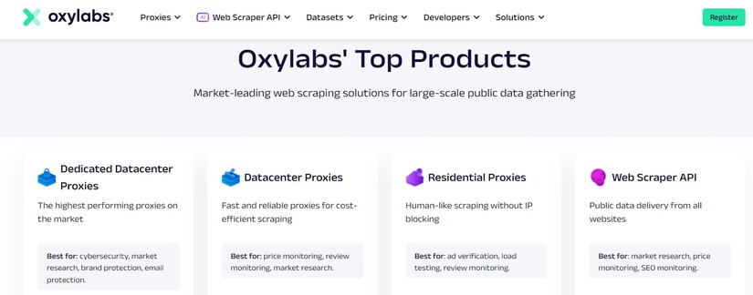 Oxylabs Top Products