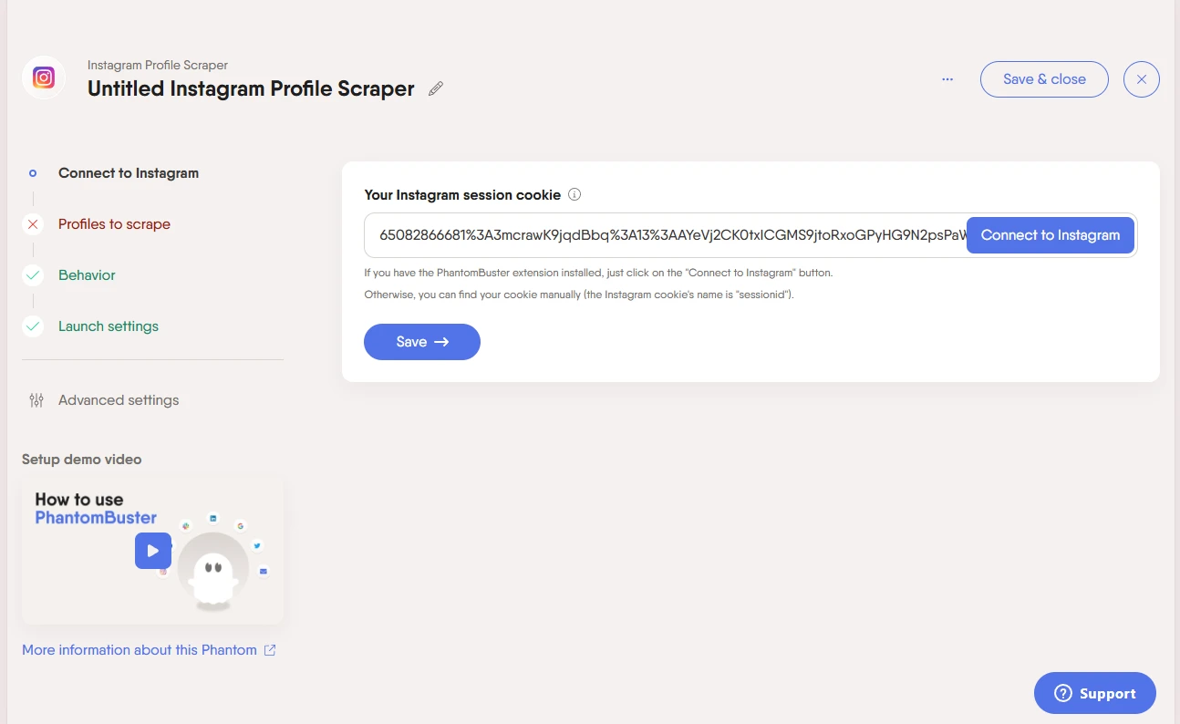 Install PhantomBuster’s extension