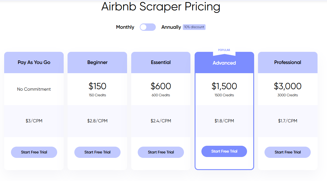Nimble scraping Airbnb