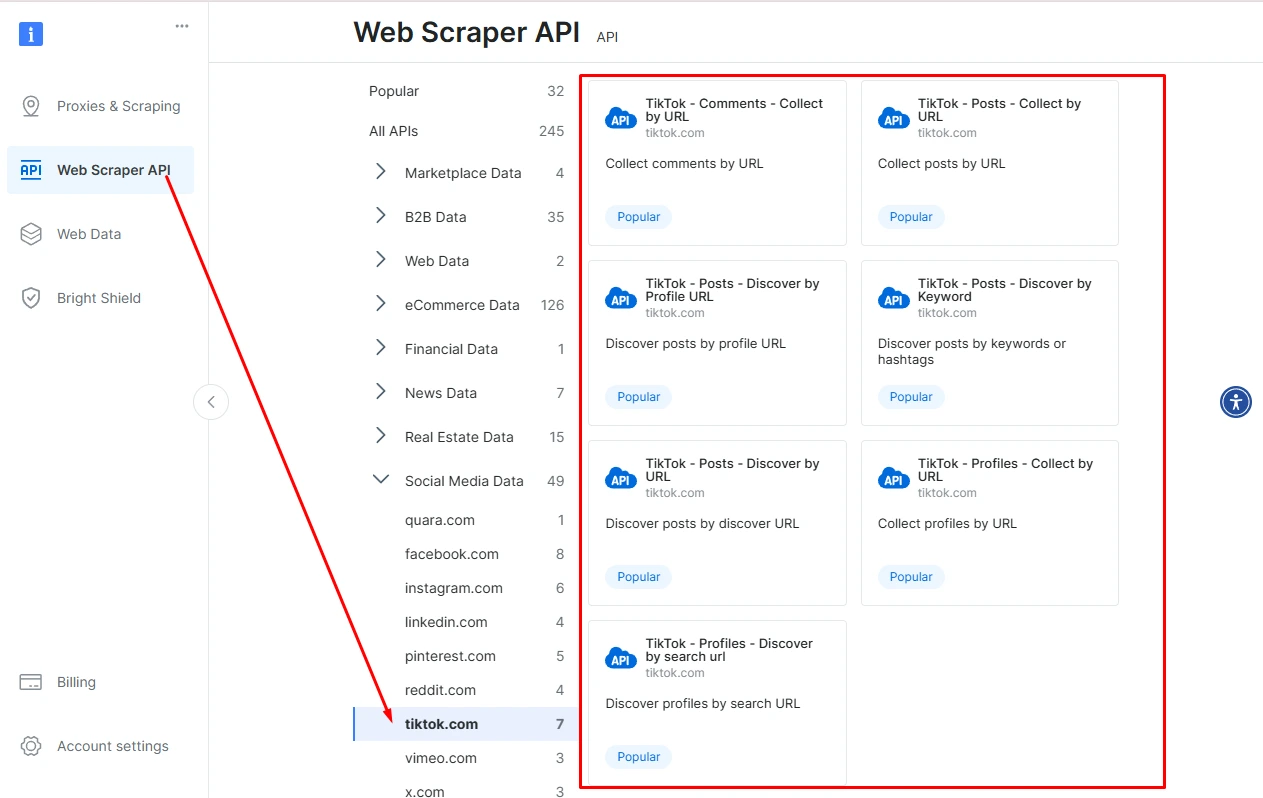 tiktok scraper api
