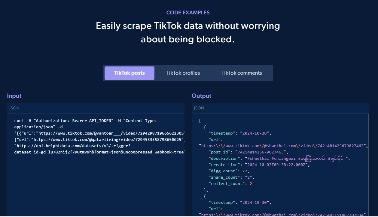 tiktok scraper api
