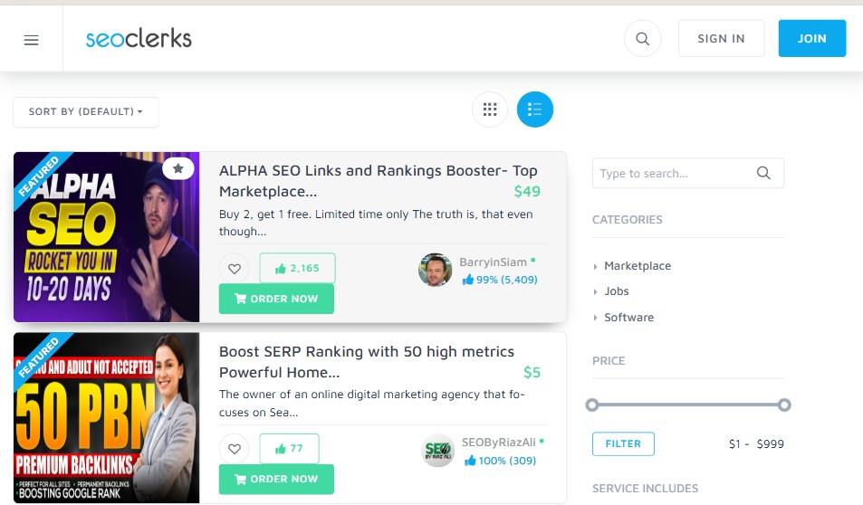 buy backlink SEOClerks