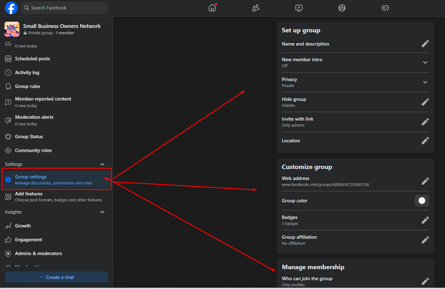 Adjust Group Settings