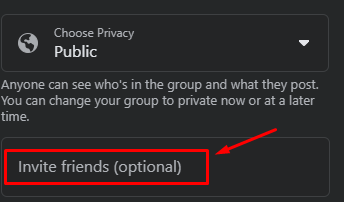 You’ll see a box to invite people