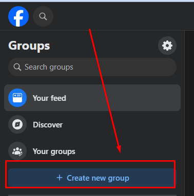 find the Create New Group button.