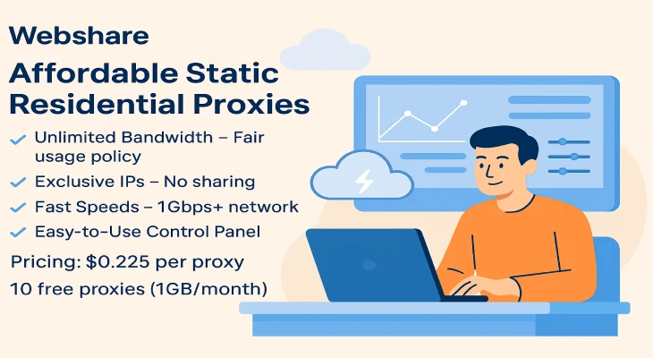Webshare
Affordable Static
Residential Proxies